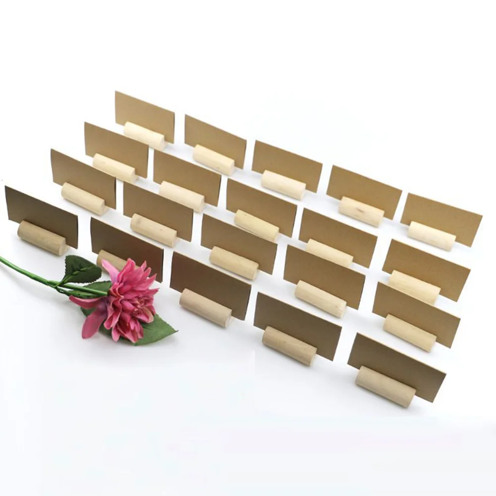40 قطعة حامل رقم الجدول الخشبي لتزيين حفلات الزفاف ، بطاقات خشبية كليب مذكرة حامل بطاقة المقعد دعم عرض المشبك