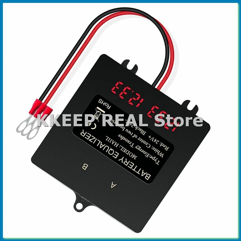 Battery Equalizer Intelligent Battery Balancer for Lead-Acid Lithium Batteries 24V Digital 2X12V Electrical Tool-A23U