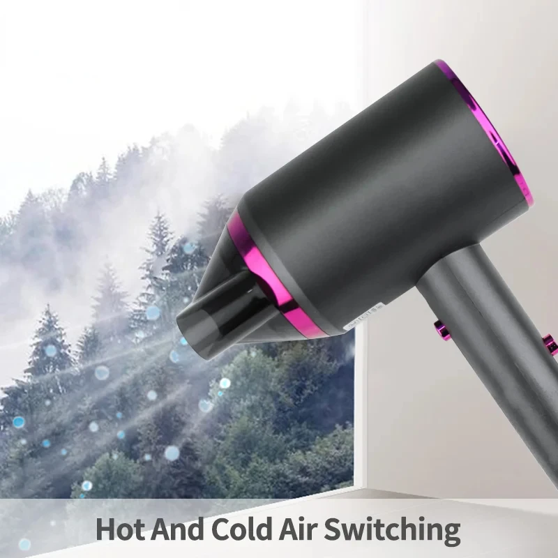 مجفف شعر كهربائي 1250 وات أيونات سالبة عالية السرعة، رعاية احترافية للشعر، ضوضاء منخفضة، حماية من الحرارة الزائدة، مريلة شعر 220-240 فولت