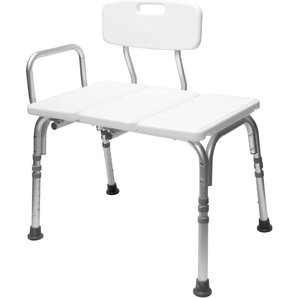 

Bathtub Transfer Bench - Shower Bench and Bath Bench with Height Adjustable Legs - Convertible to Right or Left Hand Entry