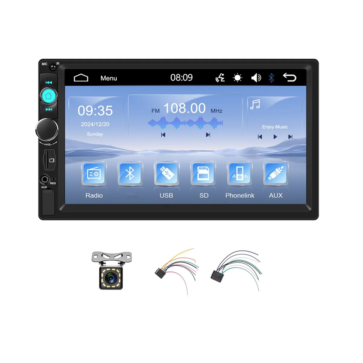 

7 Inch Double Din Car Stereo Supports Wired Carplay/Mirror L Super Deal ith Camera