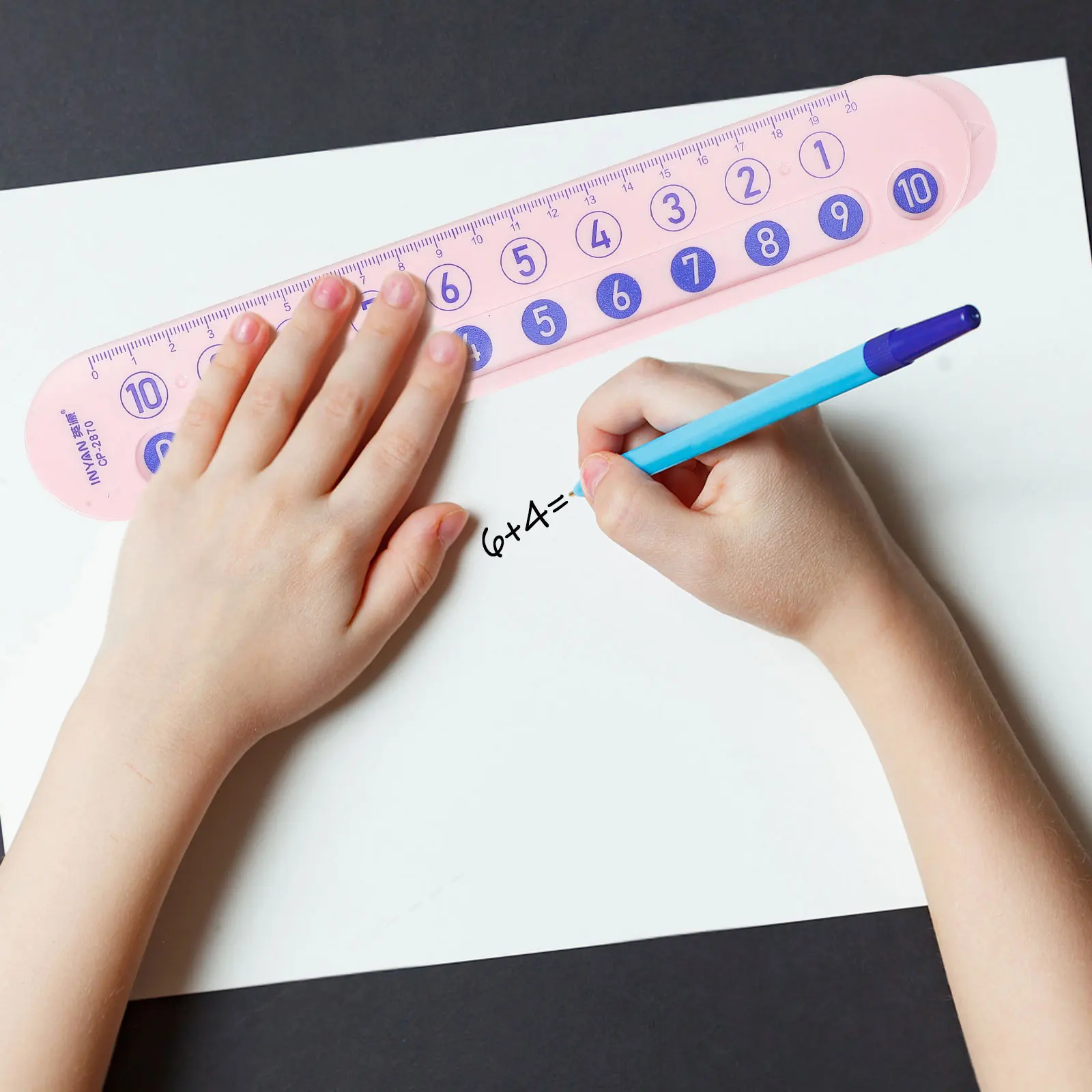 

Addition Subtraction Learning Number Ruler Math Training Slide Pink for
