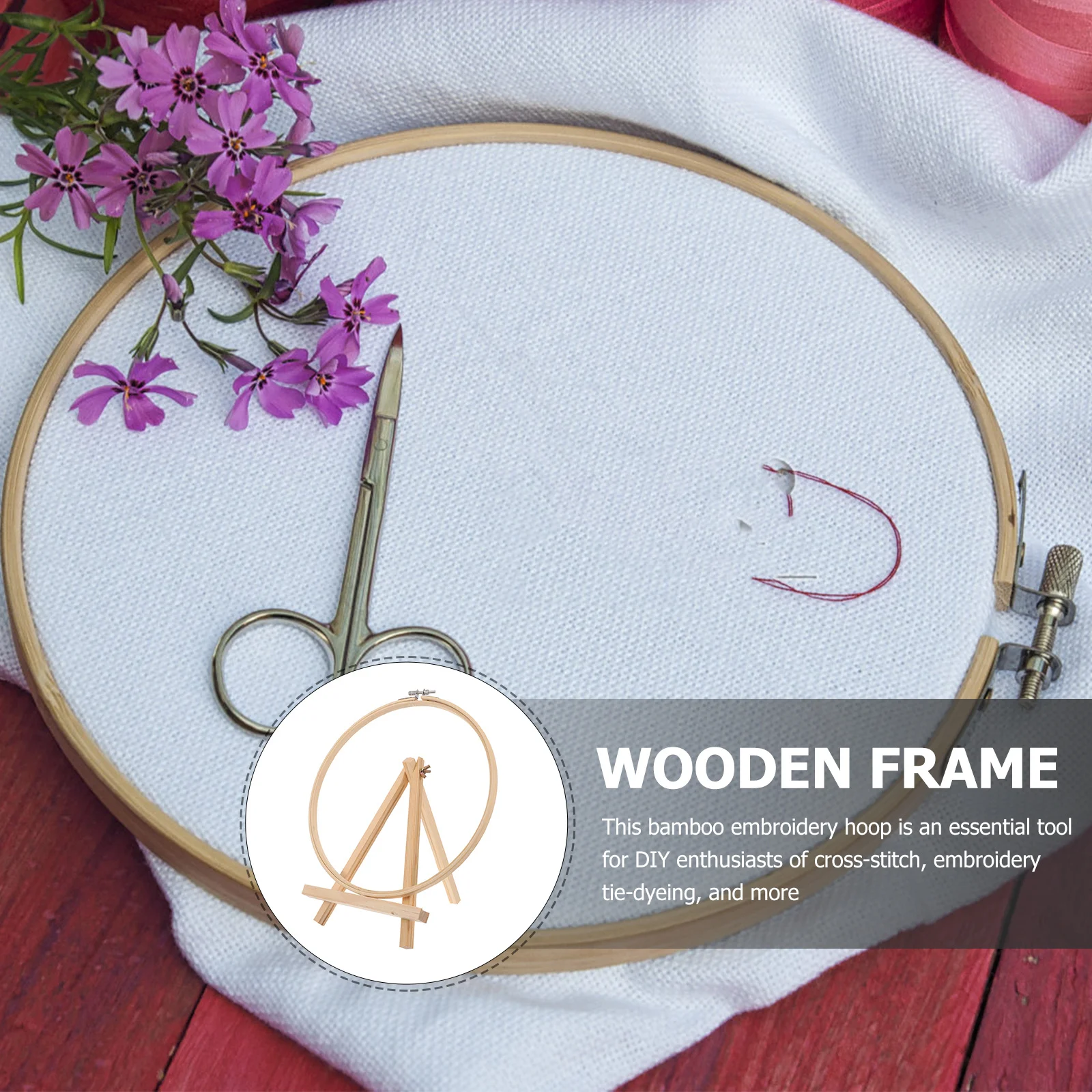 

1 set 1 Set Bamboo Embroidery Hoop Stand Cross Stitch Frame For Diy Handcraft Tie-Dyeing Craft Supplies Woodworking Tool
