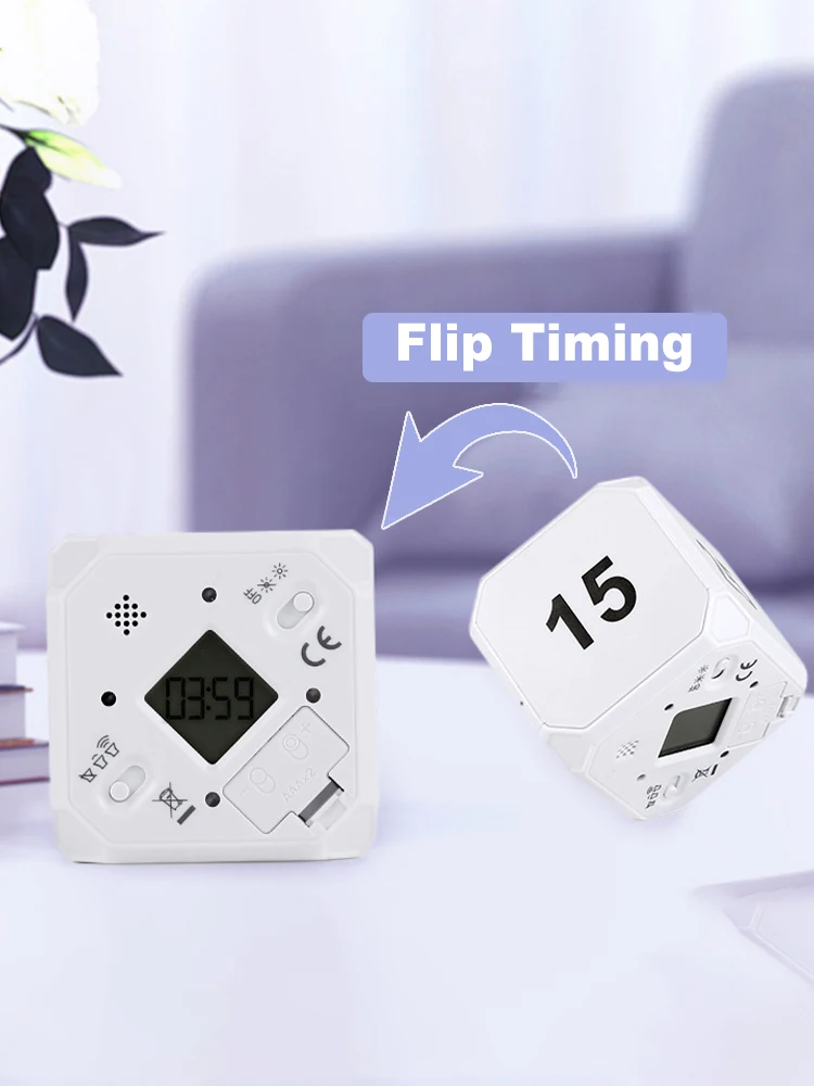 Mini temporizador Digital con Sensor de gravedad, pantalla LED, 4 modos duales de tiempo preestablecido, cuenta atrás, cocina, estudio