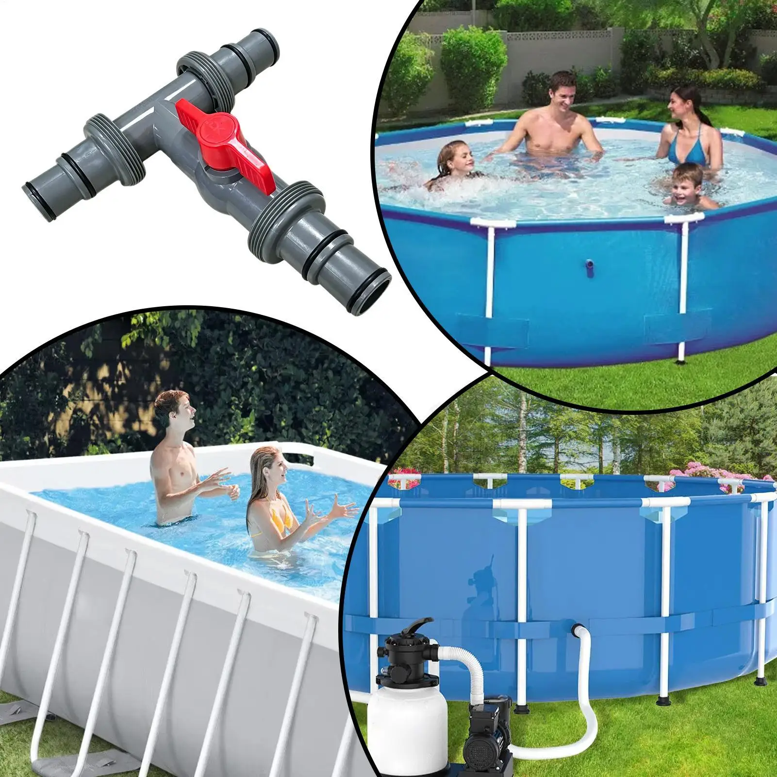 3 Way Pool Valve 3 Way Pipe Filter Diverter Replacement Pool Replacement Valve For Home Camping Backyard Gardenn Commercial