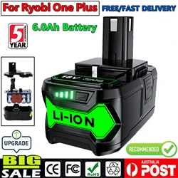 18V 6000Mah Li-Ion Oplaadbare Batterij Voor Ryobi One + Snoerloos Elektrisch Gereedschap Bpl1820 P108 P109 P106 P104 P103 Rb18l50 Rb18l40