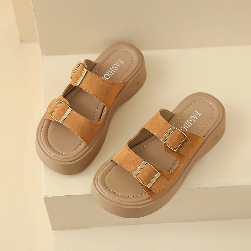 

Summer Women's 5cm Chunky Heel Sandals Non-Slip Rubber Sole Breathable Comfort Beach Casual Outdoor Lightweight Durable Footwear