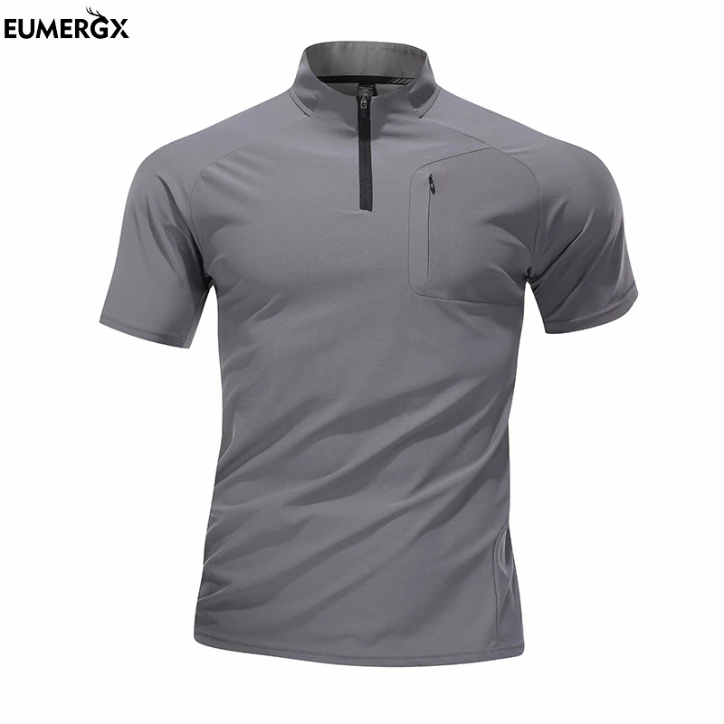 

EUMERGX Men's Short Sleeve Tee Lightweight Quick Dry Stretch T-Shirt Men Camping Mountaineering Running Fitness Sports T-Shirts