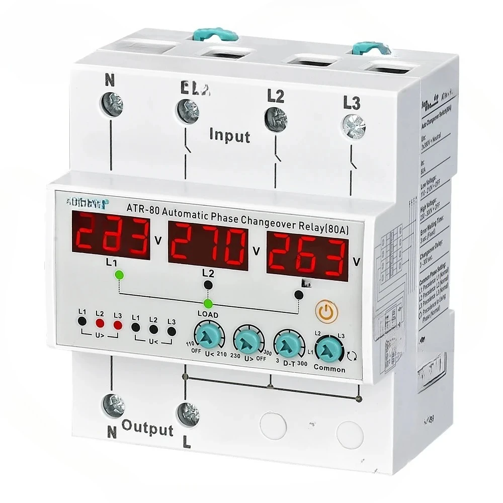 تم التكيف مع مرحل تغيير المرحلة الأوتوماتيكي ATR-XX 3P4W 63A، 80A، 100A