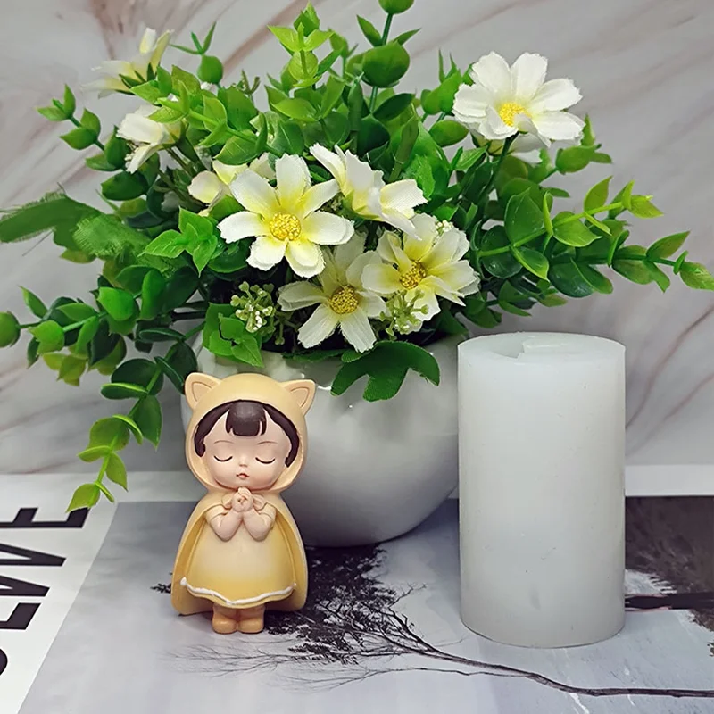 DIY Candle Mold Prayer Girl Mold Resin Epoxy Mold Candle Making Tool Plaster Silicone Mold INS Style Creative Gifts