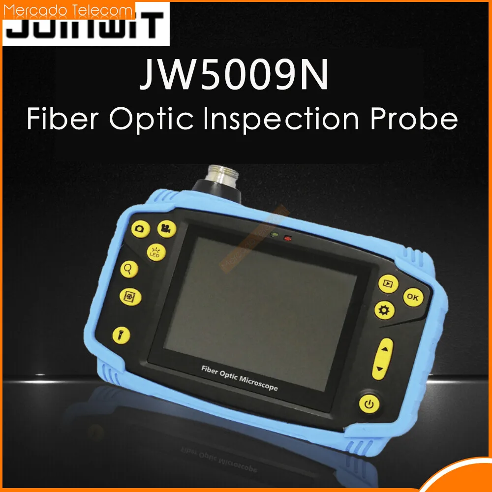 Joimwit JW5009N Fiber Microscope Optical Fiber Video Inspection Probe Fiber Inspector With LCD Monitor，UPC Tips