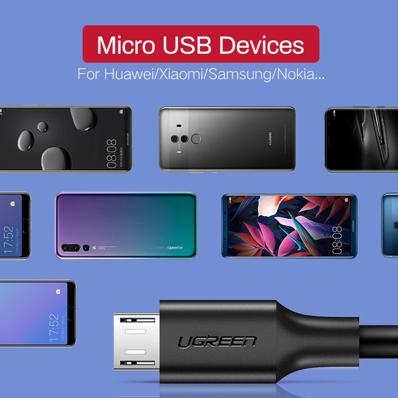 Ugreen مايكرو USB كابل 3A TPE شحن سريع USB نوع C كابل لسامسونج Xiaomi HTC USB شاحن كابل بيانات كابل الهاتف المحمول #6