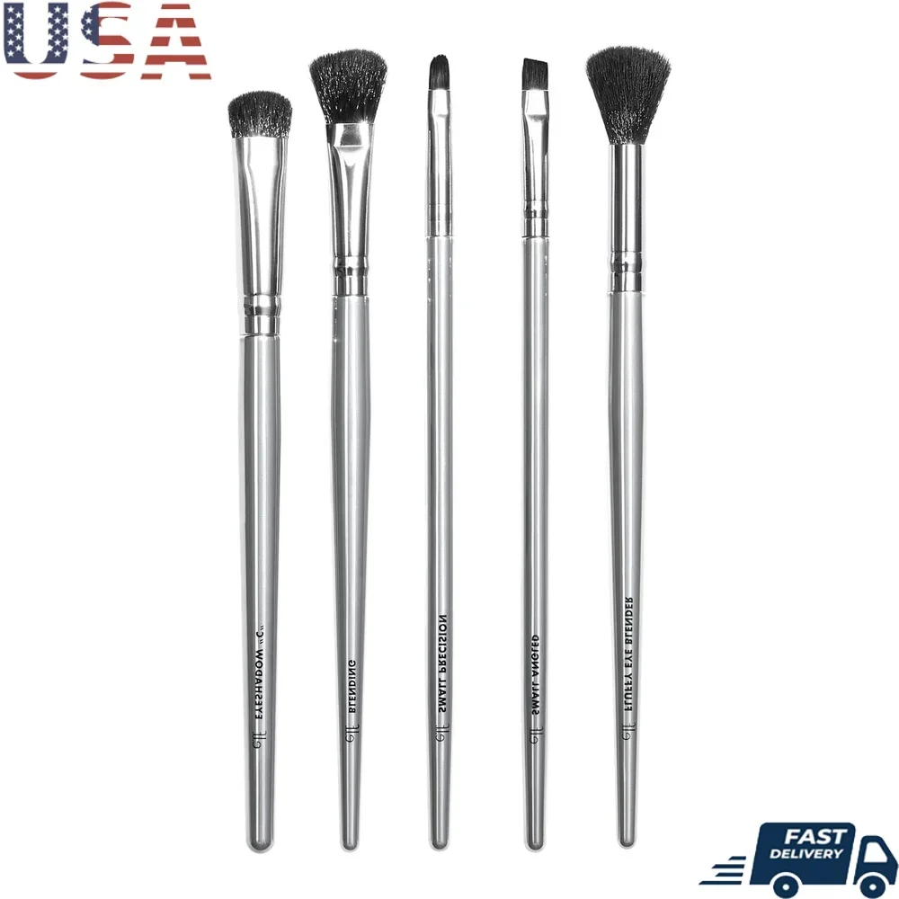 

Smoky Eye Brush Kit 5 Piece Set Vegan Cruelty-Free Synthetic Brushes Eyeshadow Blending Precision Fluffy Eye Blender Ideal Smoky