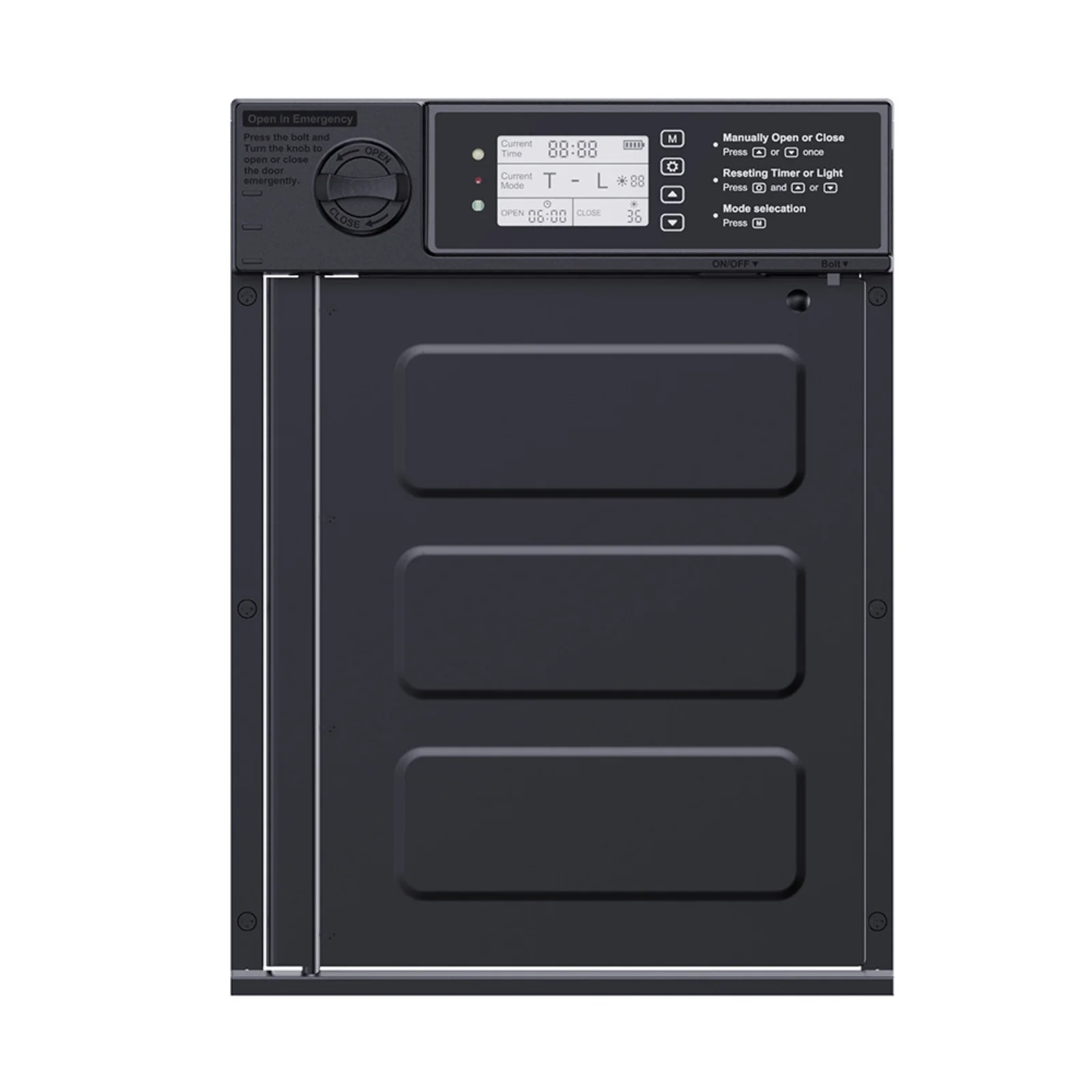 Chicken Coop Door Leaf Type Solar Charging Battery Life Remote Control Light Sensing Alarm with 2000mAh Battery 4000mAh