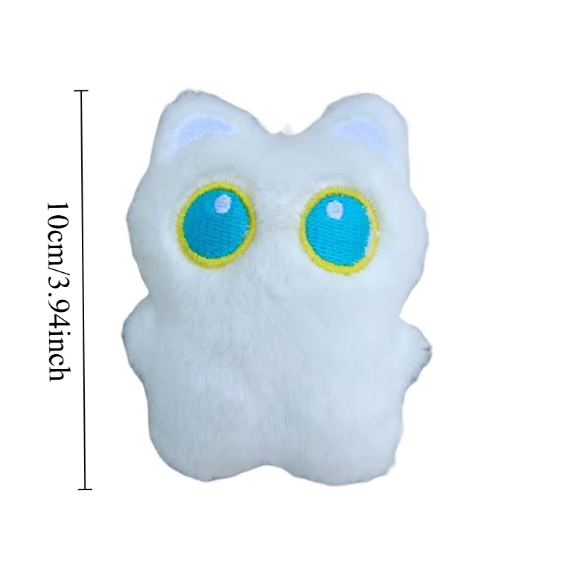 Porte-clés en peluche chat mignon, yeux bleus, chaton doux, jouet à presser, clé de voiture, sac à dos, pendentif, décor de sac, cadeau d'anniversaire, 1-12 pièces