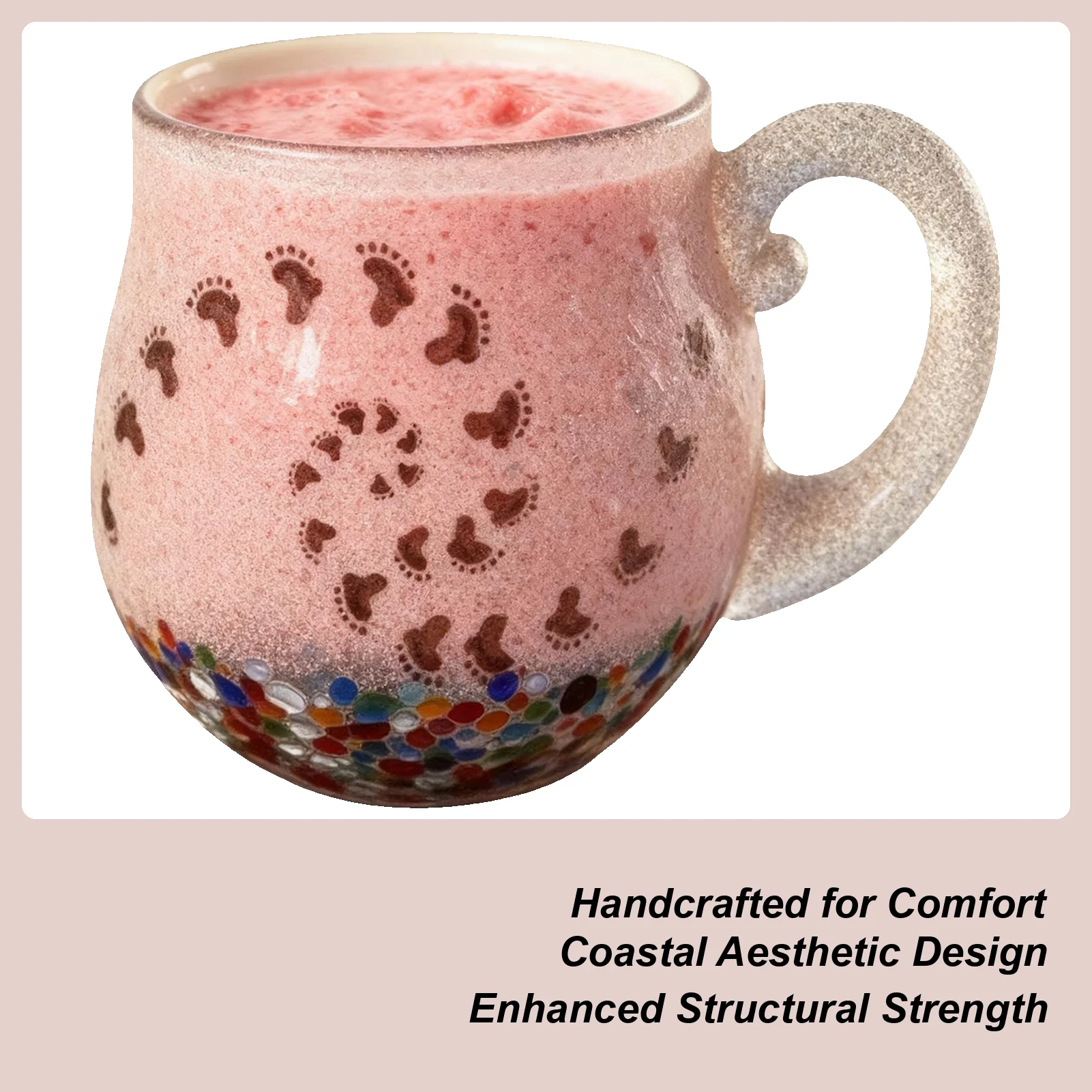 

Glass Wave Mug Hand-Blown Drink Container Household Water Mugs For Hot Coffee Juice Milk Drinks Living Room Office Restaurant