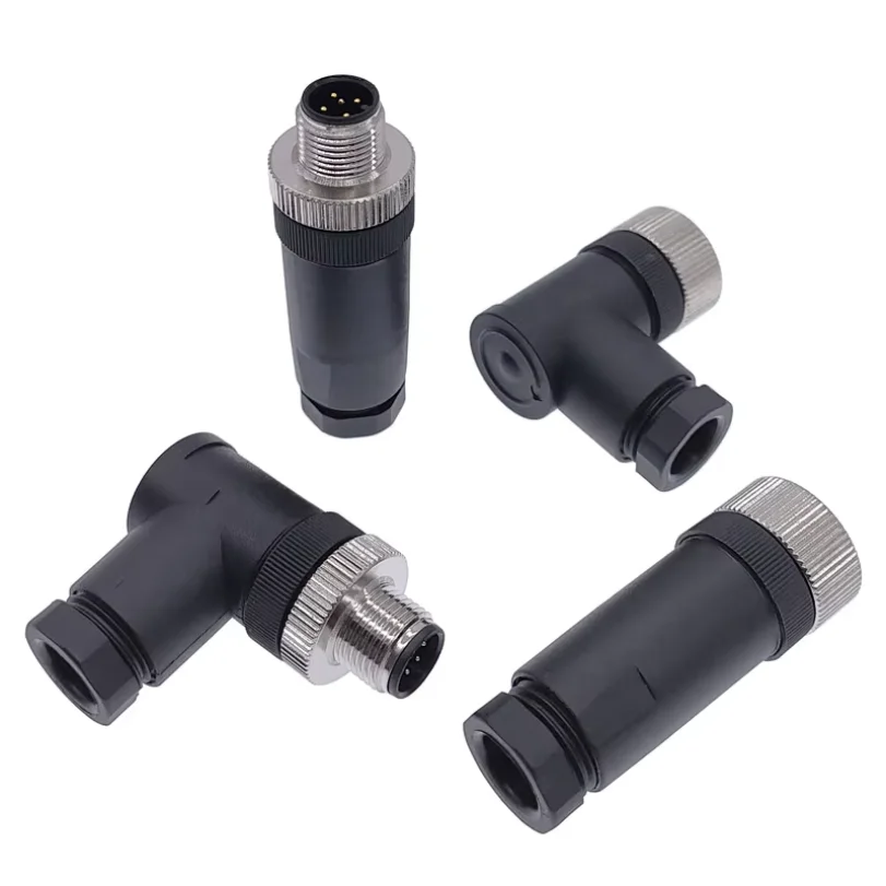 M12 Sensor Connector 4pin 5pin M12-8 Waterproof Male&Female Plug Screw Threaded Coupling A Code Sensor Connectors