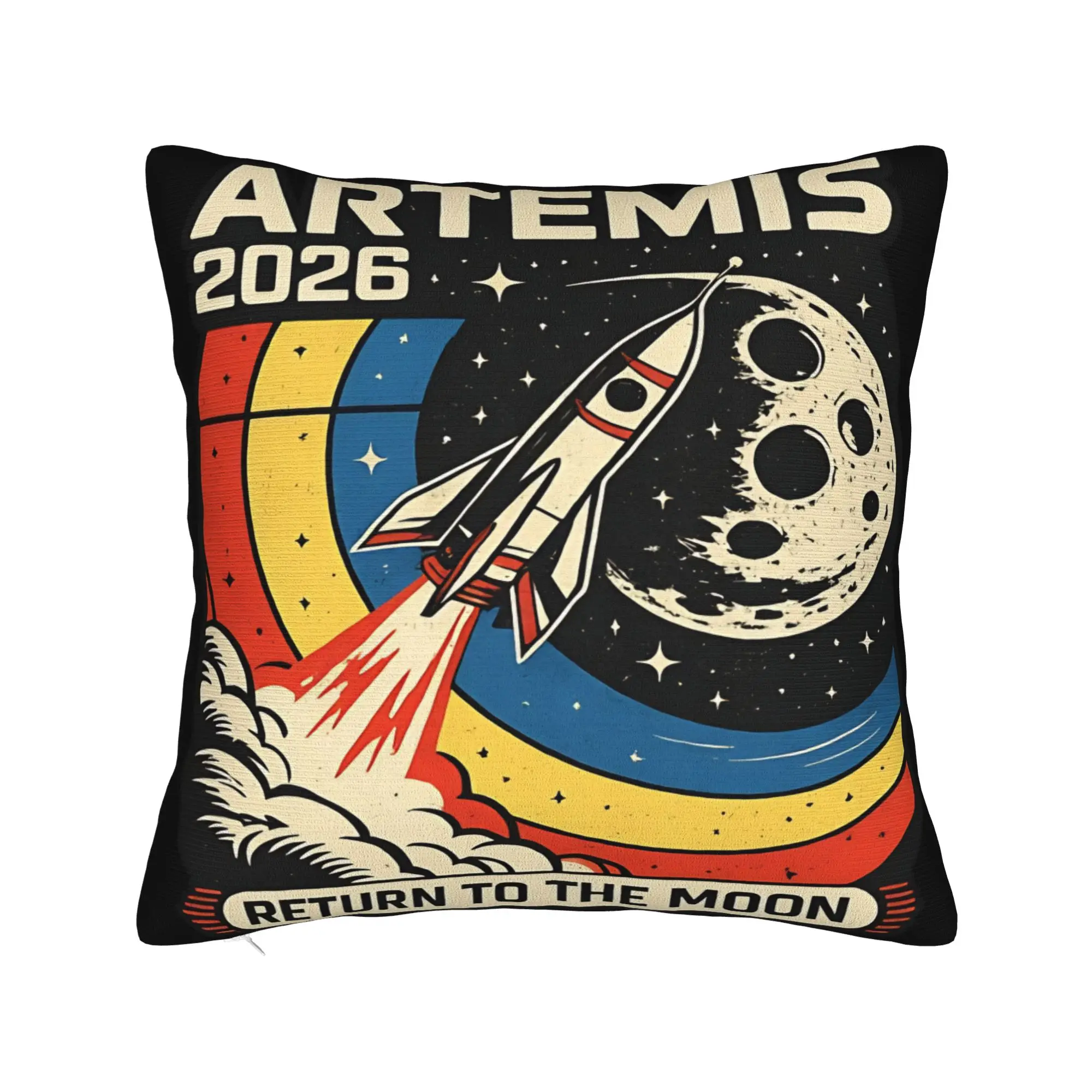 Decorative Pillowcase Artemis II Mission To The Moon 2026 Artemis 2  Living Room Throw Pillow Case Cover Zippered Multiple Sizes