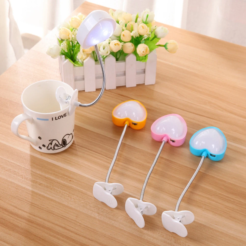 

Table Light LED Eye Protection Lights Clip Clamp Heart-shaped Desk with White Child