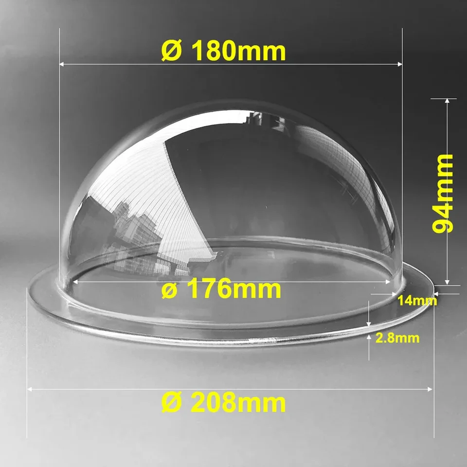 208x94mm8インチアクリル半円形ドームカバー透明プラスチック中空