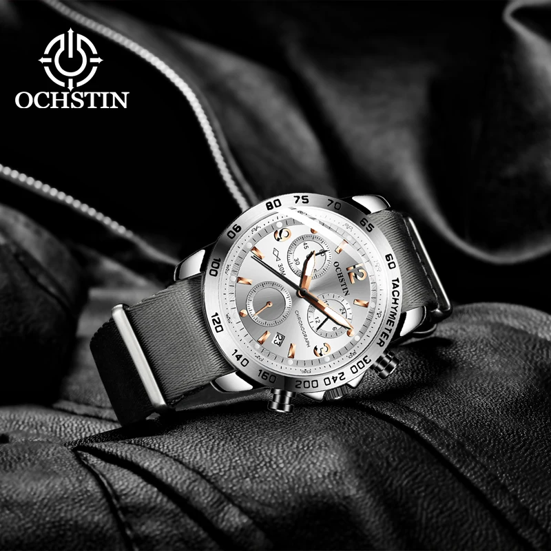 OCHSTIN2024 cross-border hot models creative nylon series multi-function quartz core fashion trend men's quartz watches