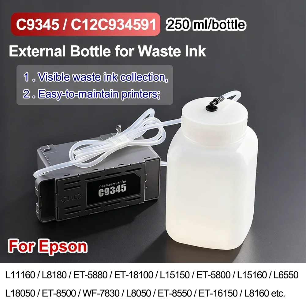 C9345 حبر زجاجة حبر النفايات الخارجية مع تحويل سهل الصيانة لإبسون L8180 ET-5880 ET-5800 L18050 ET-8500 L8050 ET8500