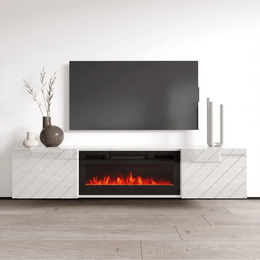 Modern Floating TV Stand Wall Mount Entertainment Center Matte Finish Living Room 80