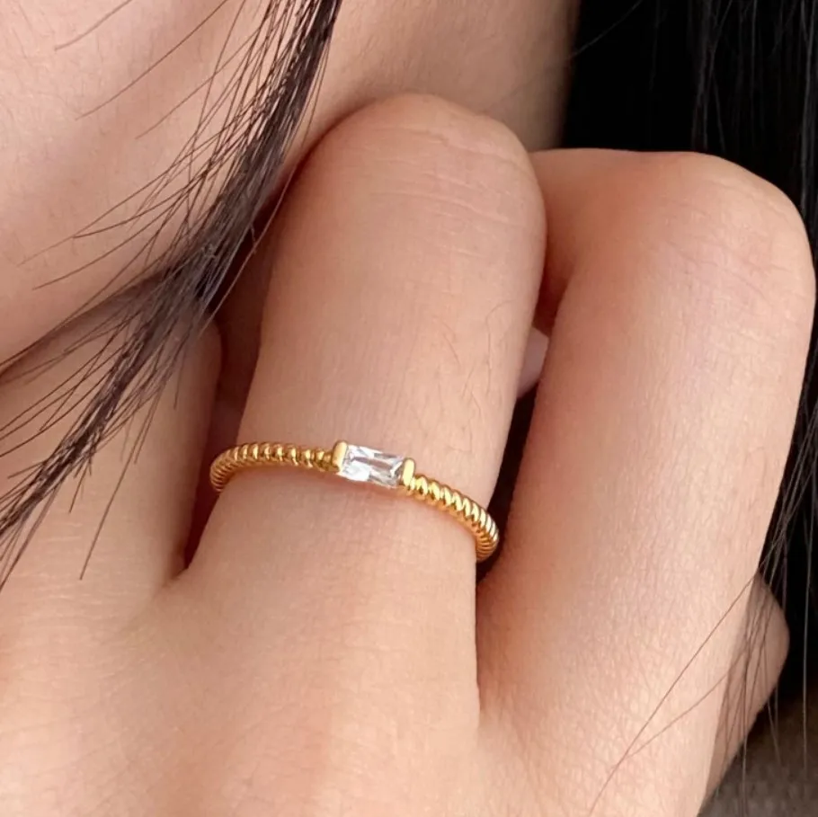 Dating-Ring aus 925er-Sterlingsilber, quadratischer Zirkon, Ringe für Damen, Verlobung, elegante Party-Schmuck-Accessoires, Großhandel mit Schmuck – Detail 1