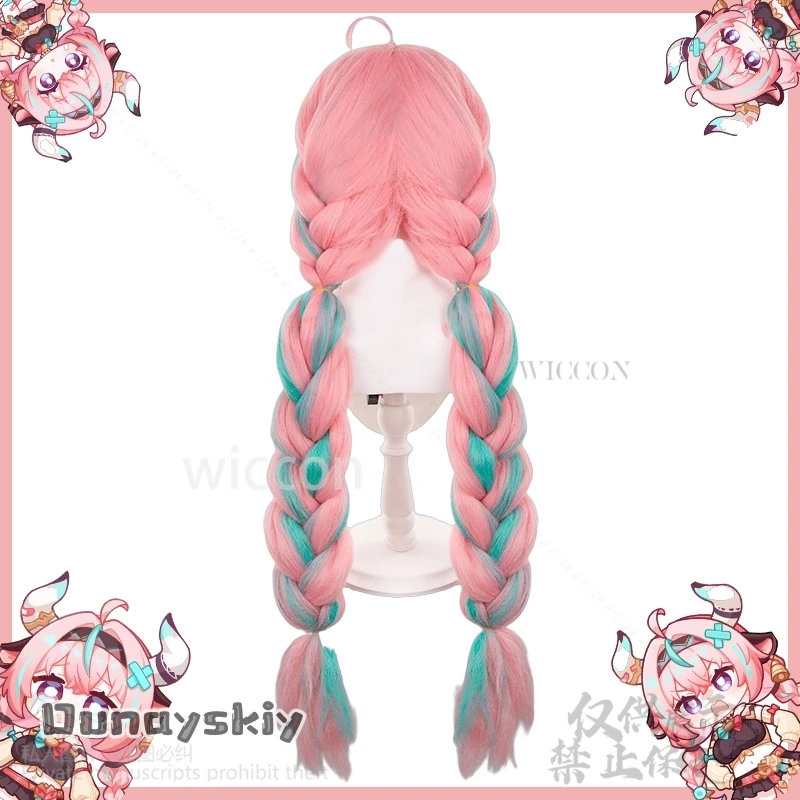 Anime Game Genshin Impact Cosplay Varesa Long Hair Pink Braided Hair Wig For Girls Women 100cm Free Wig Cap Halloween Customized