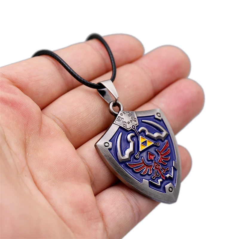 남녀공용 인기 LoZ 게임 히리아 쉴드 레전드 로고 펜던트 목걸이, 스카이 마스터 소드 키체인 선물