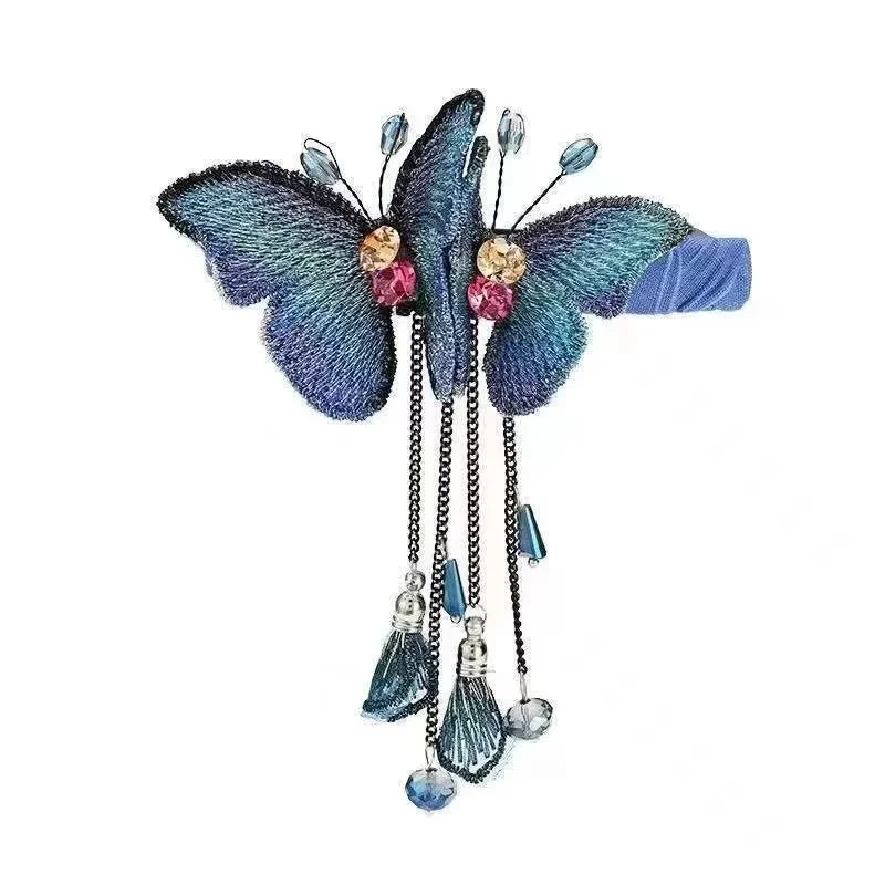 Elegance Fantasy Tassel Butterfly Hair Accessories Hairpin For Women Exquisite Back Spoon Spring Clip Girl Headwear Holiday Gift