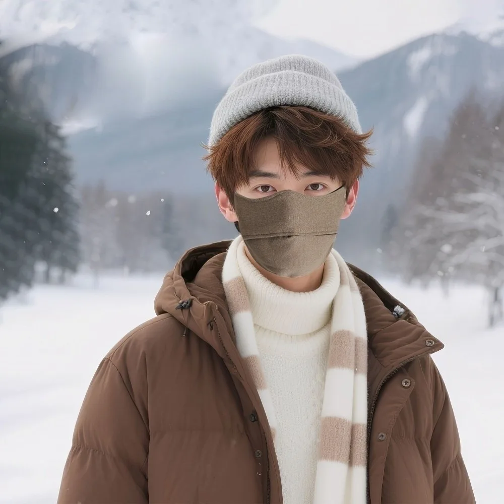 Nieuw fluwelen warm masker Ademend wasbaar gezichtsmasker Stofdichte gezichtssluier Herfst en winter