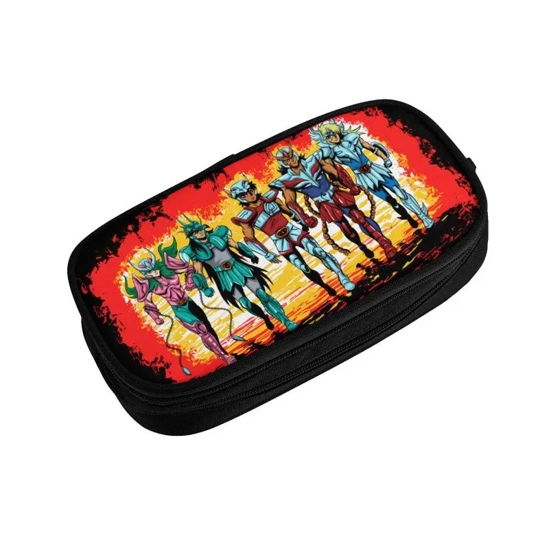 Classic Manga Saint Seiya Pencil Cases for Boys Gilrs Big Capacity Knights Of The Zodiac Pen Box Bag School Supplies