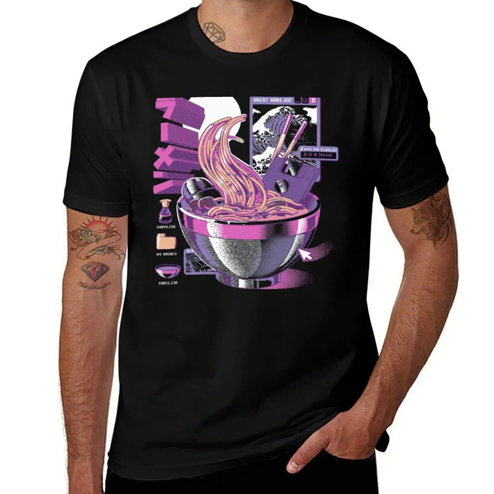 Web Ramen T-Shirt Basic Lightweight Short Sleeve Tee T-Shirt