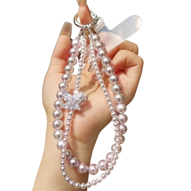 Decorative Phone Case Charm Beaded Chain Anti-Lost String Chain for Women Girls Phone Decoration Pendant