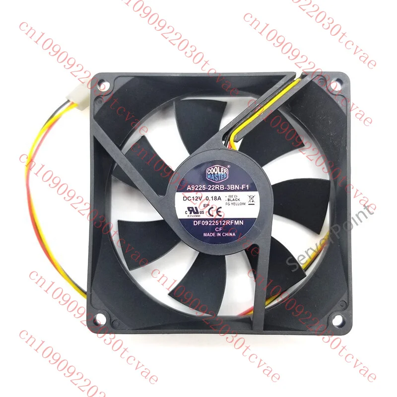

For A9225-22RB-3BN-F1 DC 12V 0.18A 92x92x25mm 3Wire Cooling Server Cooling Fan