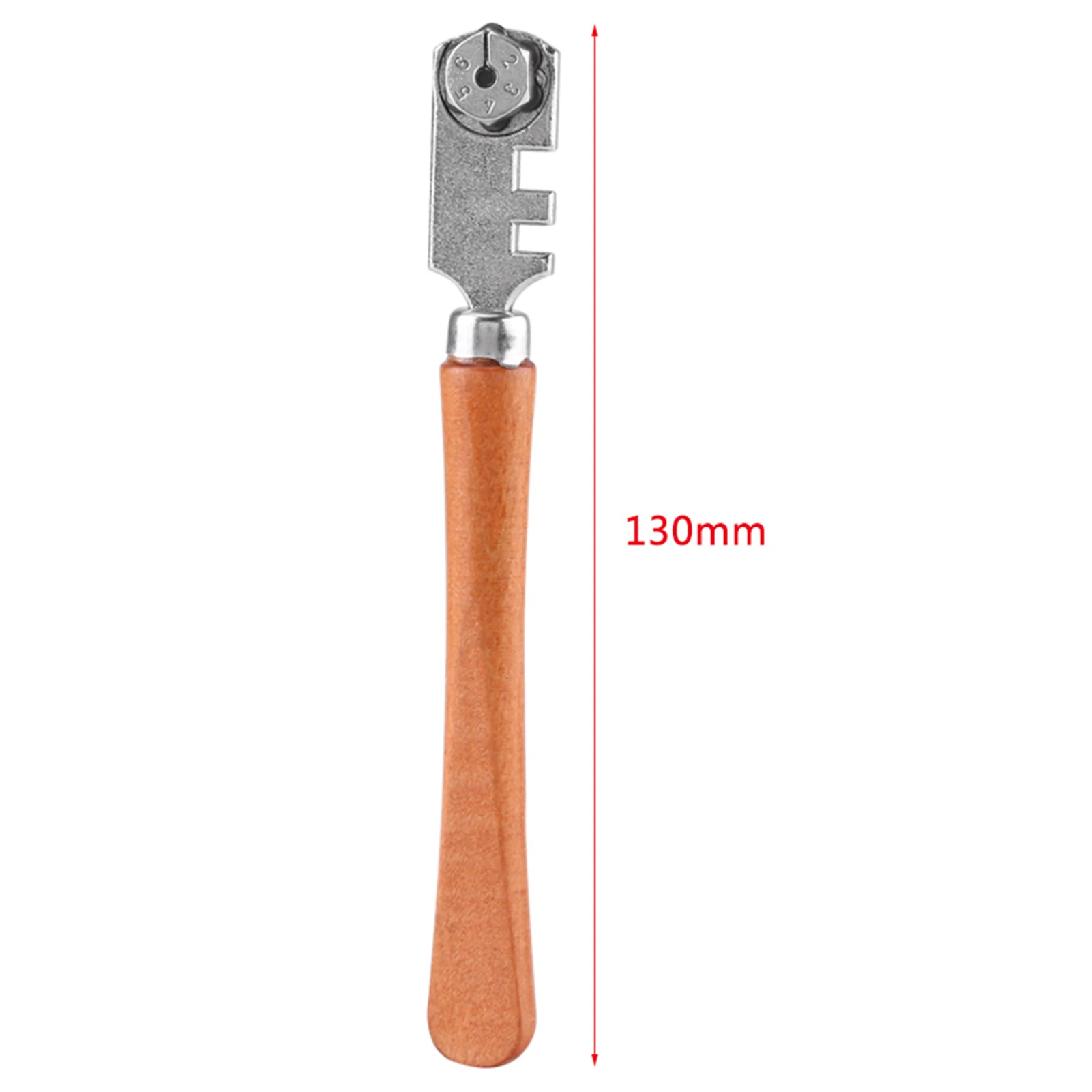 130MM Professional Six Wheel Glass Cutter Craft Cutting Kit Tool with Wooden Handle