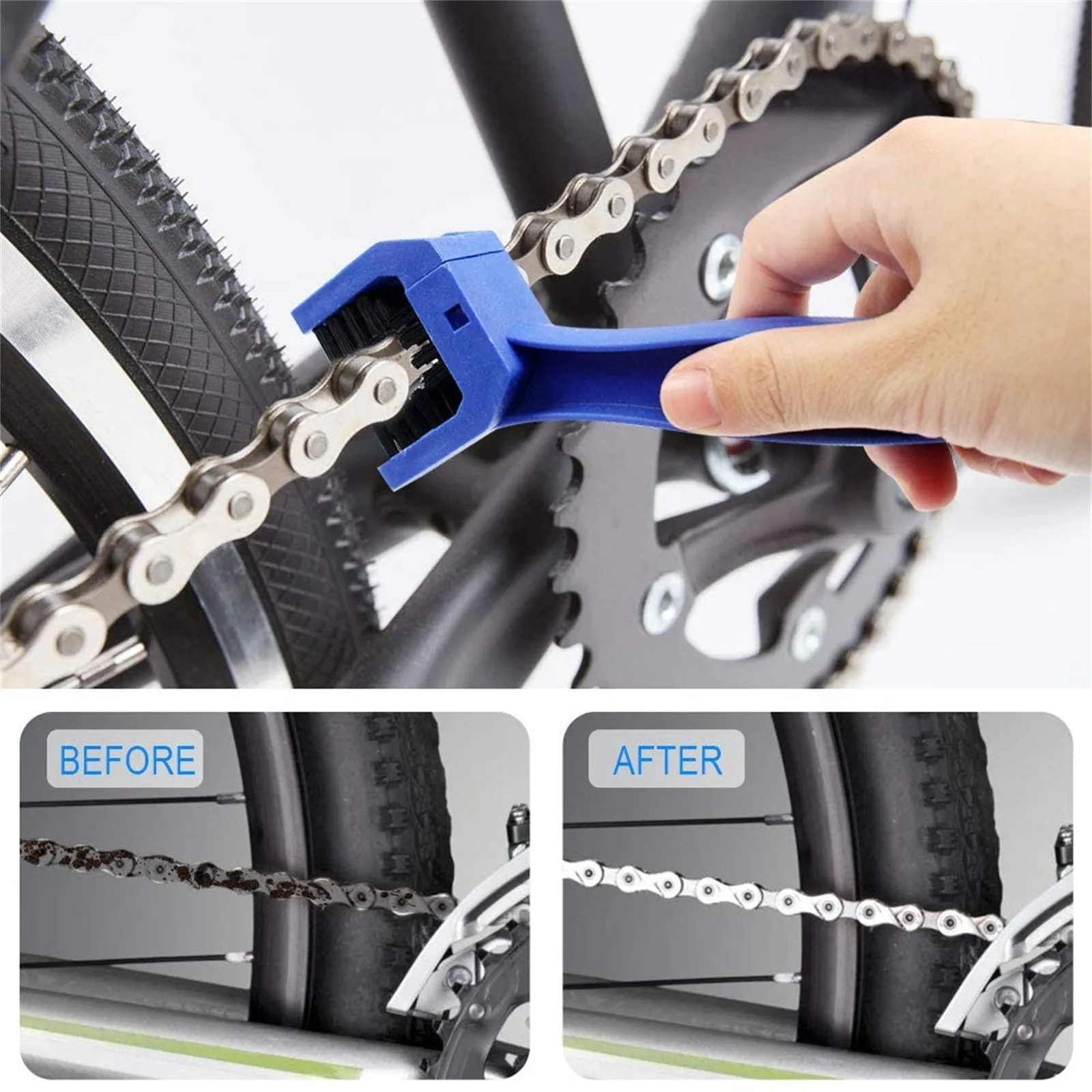 

Portable Bicycle Motorcycle Chain Cleaner Brush Road Mountain Bike Clean Scrubber Wash Tool Kit Cycling Cleaner Maintenance