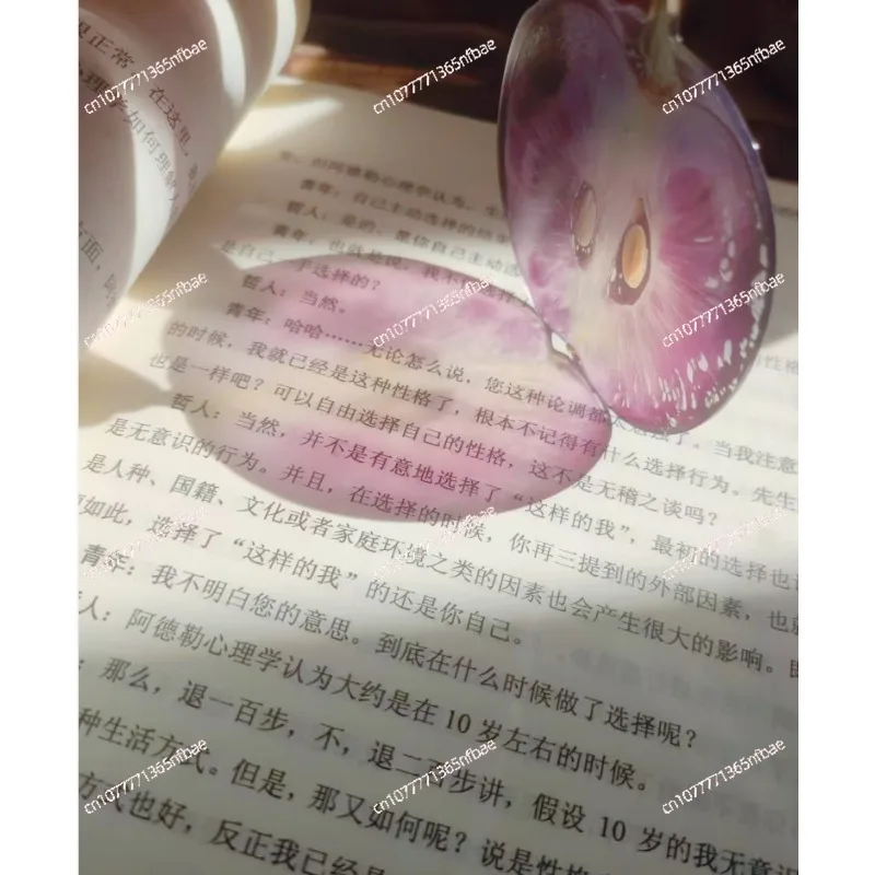 JS02-Acrylic Grape Bookmark, Premium Sense Exquisite Fruit Bookmark, One Piece.