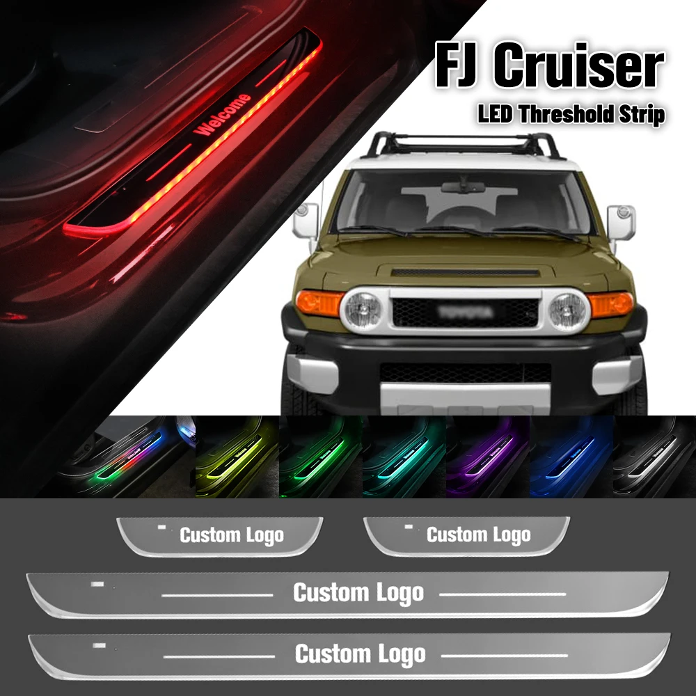 

For Toyota FJ Cruiser 2006-2023 Car Door Sill Light Customized Logo LED 2016 2019 2020 Welcome Threshold Pedal Lamp Accessories