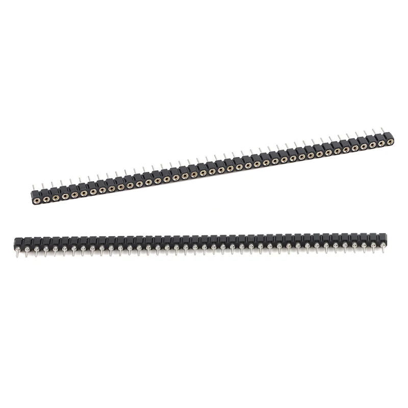 5 szt./1 szt. 2.0mm/2.54mm 1*40p 2x40P Okrągłe Otwory Igłowe Żeńskie Złącze Szeregowe Jedno- i Dwurzędowe Pozłacane Cynowane — zdjęcie 4