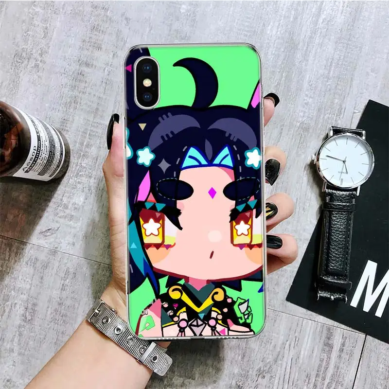 Genshin Impact Cute Star Eyes Phone Case For iPhone 16 15 Plus 11 14 Pro Max 13 12 Mini XS X 7 8 + SE Pattern Customized Couqe C