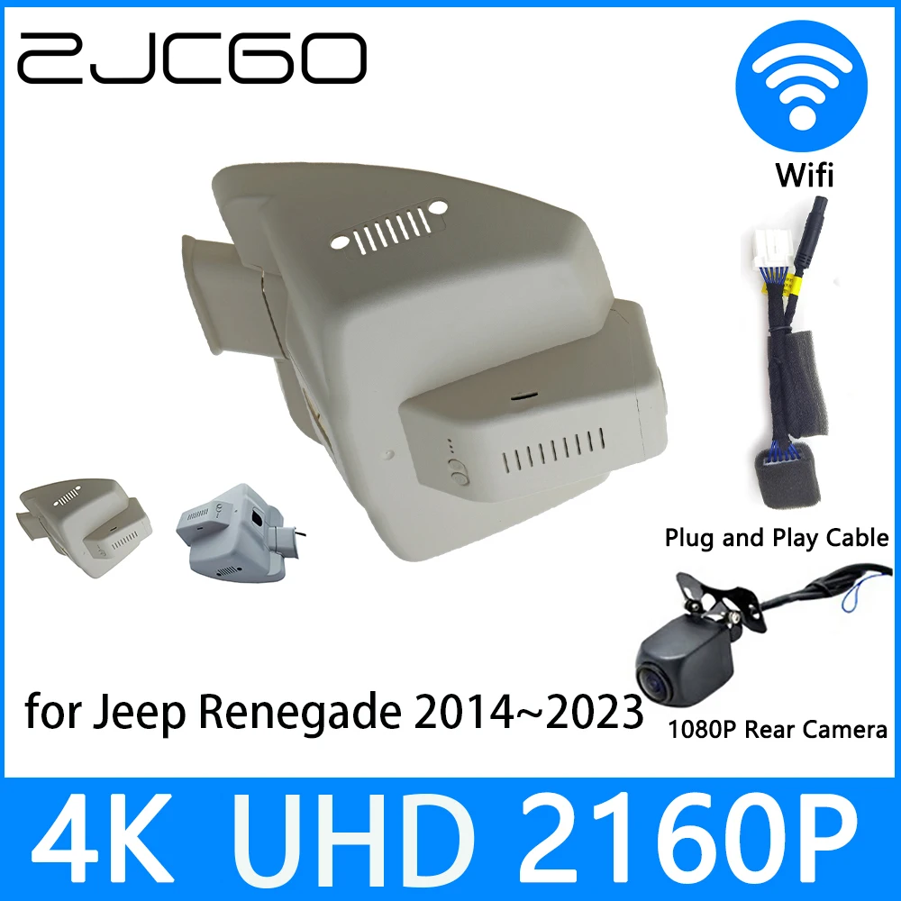 

ZJCGO Dash Cam 4K UHD 2160P Car Video Recorder DVR Night Vision For Jeep Renegade 2014~2023