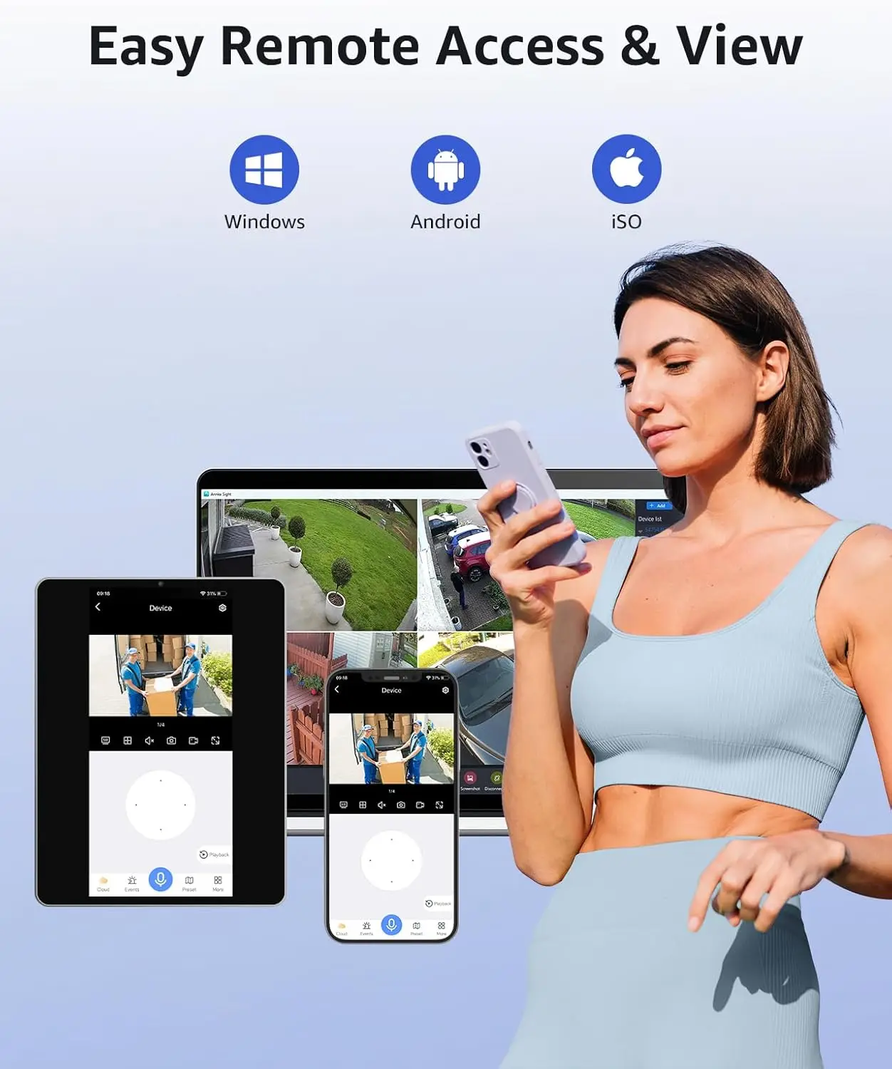 نظام كاميرا ANNKE اللاسلكية، 16CH قابل للتوسيع 4K Security NVR، 8 قطع كاميرات خارجية 3 ميجابكسل، صوت ثنائي الاتجاه، واي فاي ثنائي النطاق، تحديد الإنسان #4