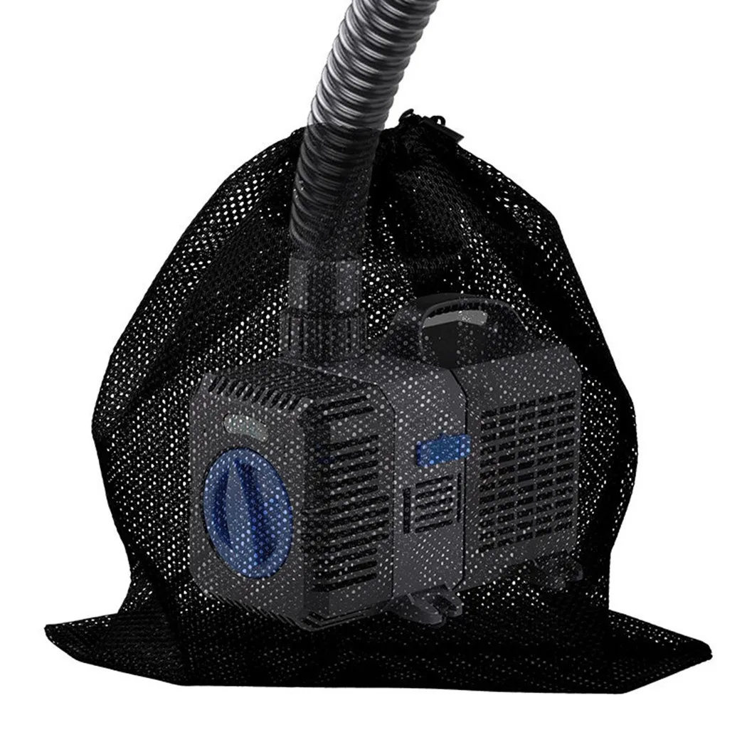 Pond Pump Protection Bag Made From Knitted Mesh With Drawstring For Effective Debris Exclusion And Easy Handling