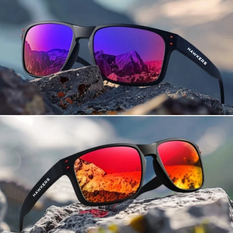 Hawkers Gafas de sol cuadradas polarizadas de moda para hombres y mujeres Gafas de sol con acabado de alta calidad Gafas de protección UV