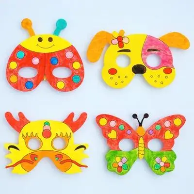 

10PCS DIY Paper Masks Blank Creative Drawing Coloring Kids Pretend Play Safe Material Graffiti Art Party Supplies