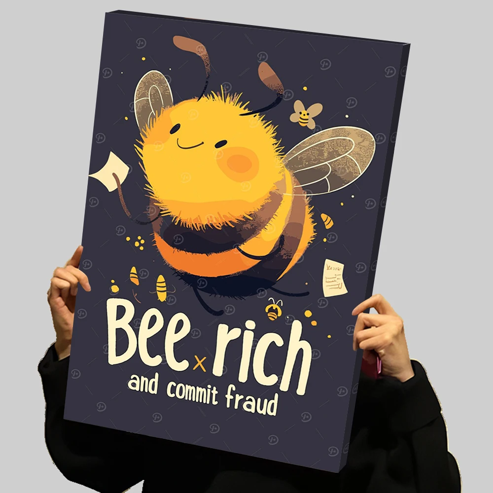 النحل الغنية والتفكيك الاحتيال مضحك يطبع المشارك مخصص حائط لوح رسم الفن ديكور المنزل الحديث غرفة المعيشة عصا ديكو ديكور #1