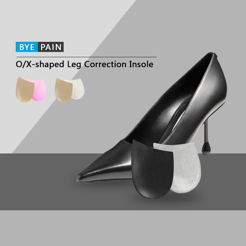 

1Pair Orthopedic Insoles Shoe Inserts Medial & Lateral Heel Wedge Lift Silicone Pads Corrective O/X Type Leg for Women/Men