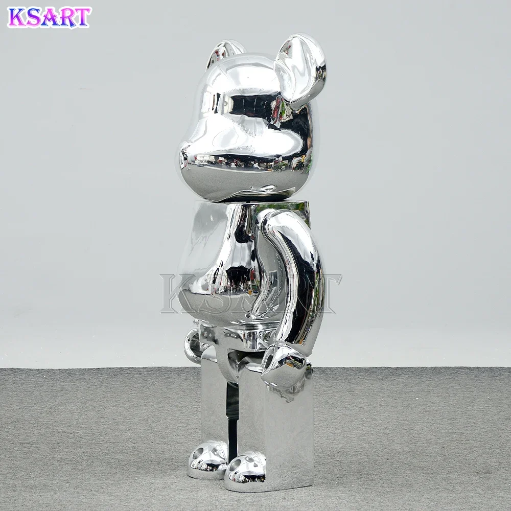 Hot-selling resin cartoon building blocks Bear statue visual goods decorative mold collection gift custom fiberglass sculpture